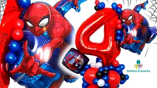 Spiderman 4th Birthday Balloon Bouquet / Spiderman Balloon Decoration