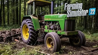 First time starting an abandoned tractor in the middle of the forest | Farming Simulator 22