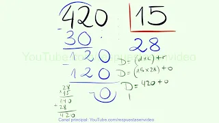 Cómo hacer divisiones de 2 cifras con resta - Ejemplo : 420 entre 15