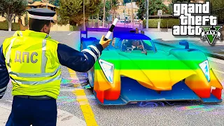 ГАИШНИК ОСТАНОВИЛ ВОЛШЕБНЫЙ СПОРТКАР В ГТА 5 МОДЫ! ДПС ПАТРУЛЬ ОБЗОР МОДА GTA 5! ГТА МОД ИГРЫ