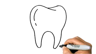 How to DRAW a TOOTH Easy Step by Step