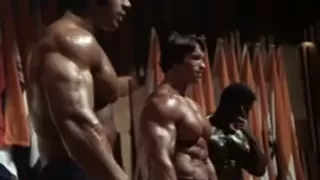 Mr. Olympia 1975 - Arnold Schwarzenegger, with Serge Nubret and Lou Ferrigno