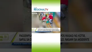 Pagsemplang ng motorsiklo matapos masagi ng kotse, sapul sa CCTV #shorts | GMA Regional TV