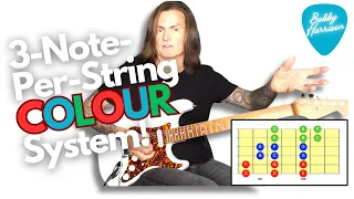 The 3-Note-Per-String 'Colour System' - Visualise fretboard patterns instantly! (Get TAB in link)