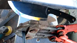 bahan dari gunting besi full proses menempa dan membuat gagang pisau dari tanduk kerbau