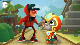 Talking Tom Hero Dash vs Subway Surfers - Gameplay Walkthrough - Talking Tom Hero vs Jake