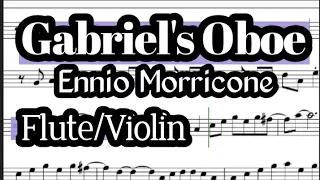 Gabriel's Oboe Flute or Violin Sheet Music Backing Track Play Along Partitura