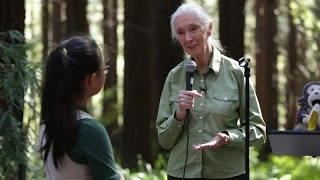 Jane Goodall inspires kids at Berkeley's Redwoods (excerpts)