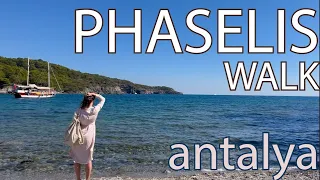 Walk in Phaselis Beach & Ancient City  – A MUST SEE! in Antalya, Turkey, Relaxing Autumn 2022