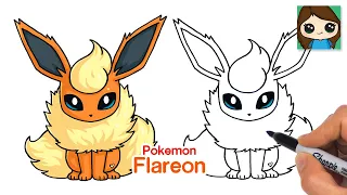 How to Draw Pokemon Flareon Easy