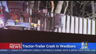 Tractor-Trailer Rolls Over On Mass Pike In Westboro