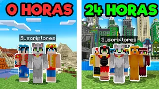 Mis Suscriptores Construyen una Ciudad en 24 Horas 😱 Minecraft Reto