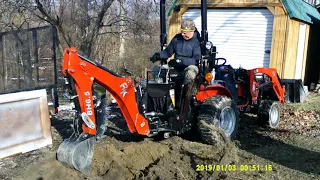 RK 24 Backhoe digging trench Part 1