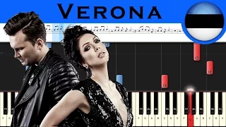 Koit Toome & Laura - Verona (Estonia 2017) Piano tutorial