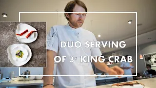 Duo of 3* KING CRAB preparation at the famous Geranium in Copenhagen by Chef Rasmus Kofoed