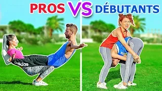 DÉFI EXTRÊME DES ACROBATIES ! PROS vs DÉBUTANTS || Des Figures Impossibles Par 123GO! CHALLENGE