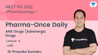 Pharma-Once Daily | ANS Drugs | L4| Pharmacology | 2021| Let's crack NEET PG | Dr. Priyanka Sachdev