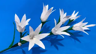 How to make madonna lily flower from crepe paper | DIY Crepe Flowers