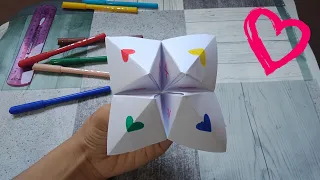 How To Make a Paper Fortune Teller - EASY Origami صنع لعبة مسلية من الورق || اصنعها بنفسك