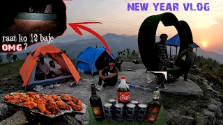 Hill Camping Nepal New Year Celebration !Horror Vlog! Night 12:00 Group Challenge to Go in Kabristan