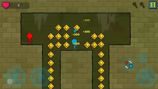 Red And Blue Stickman : Animation Parkour Level 10 Gameplay Walkthrough.