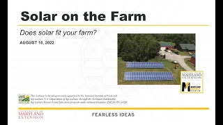 Solar On The Farm Webinar