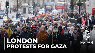 Thousands of protesters march through London to condemn Israel’s war on Gaza