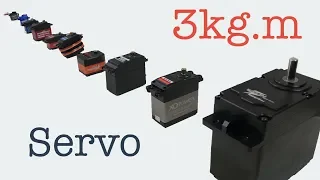 Different servo motors (from 35g to 3kg.m)