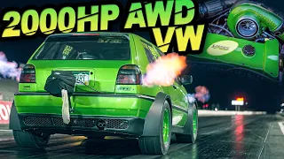 2000HP AWD Volkswagen Golf - Built it all HIMSELF! (Backyard Engineering Masterpiece)