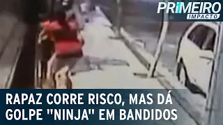 Com golpe “ninja”, rapaz corre risco, mas assusta assaltantes | Primeiro Impacto (18/01/23)