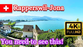 Part 1 Relaxing Walking Tour of Rapperswil-Jona, Zurich, Switzerland (4K)