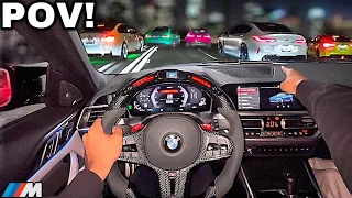 You Drive A Straight Piped BMW M4 G82 To LA's BIGGEST BMW Car Meet Night [LOUD EXHAUST POV]