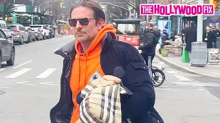 Bradley Cooper Brings A Burberry Coat To Pick Up His Adorable Daughter Lea From School In New York