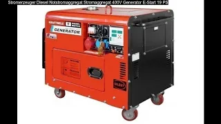 Stromerzeuger Diesel Notstromaggregat Stromaggregat 400V Generator E-Start 19 PS