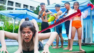 UNDERWATER PREGNANT ZOMBIE PRANK BATTLE NERF - Seal Warriors Nerf Guns Fight Criminals BHA Nerf War