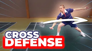 Badminton singles defense - Cross in Forehand and Backhand