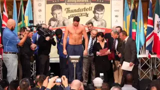 HUGHIE FURY v ANDRIY RUDENKO OFFICIAL WEIGH IN & FACE OFF FOOTAGE / MONTE CARLO, MONACO