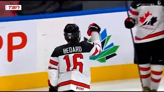 Connor Bedard Takes A Hit To Assist On A Goal