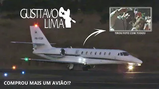 GUSTTAVO LIMA CHEGANDO COM SEU NOVO JATO NO AEROPORTO CACHOEIRO DE ITAPEMIRIM - ES