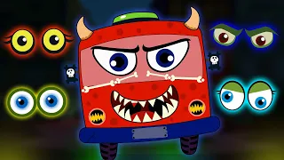 Wheels on The Bus Spooky Ride with Halloween Monsters | Scary Nursery Rhymes 2023 #halloween