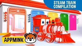 appMink Steam Train Compilation - Kids Learn Color Shape & Letters | Number Learning for kids