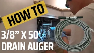 How to Use a 3/8" x 50' Drain Auger to Unclog Kitchen Sink - REVIEW & IN ACTION