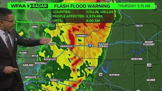 DFW severe weather: Flash Flood Warning in effect until 7 a.m.