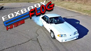 FOX BODY FLOGGING // GT40 HCI 0-60 drag testing!