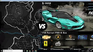 FERRARI FXXK EVO VS NFS WORLD LOOP ( NEED FOR SPEED MOST WANTED 2005)