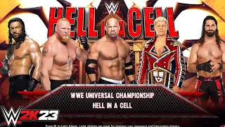 WWE 2K23 - Roman vs Brock vs Goldberg vs Seth vs Cody | Hell in a Cell Championship Match PS5 [4K]