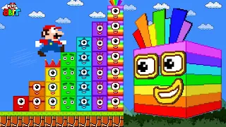 Pattern Palace: Mario Escape vs Giant Rainbow Numberblocks Mix Level Up Maze | Game Animation