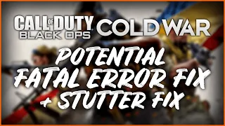 Call of Duty: Black Ops - Cold War PC Beta FATAL ERROR + STUTTER FIX!