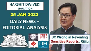 25th January 2023-The Hindu Editorial Analysis+Daily Current Affair/News Analysis by Harshit Dwivedi
