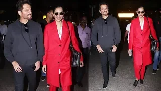 Sonam Kapoor With Father Anil Kapoor Spotted At Mumbai Airport